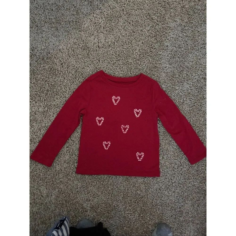 ❤️Carter’s  Candy Cane Heart Long Sleeve Shirts